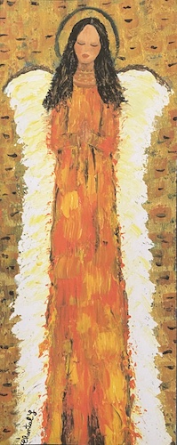 #54 Orange Angel Tall Card by Chantal Littleton