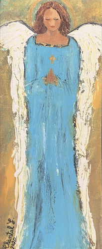 #67 Turquoise Angel Tall Card by Chantal Littleton