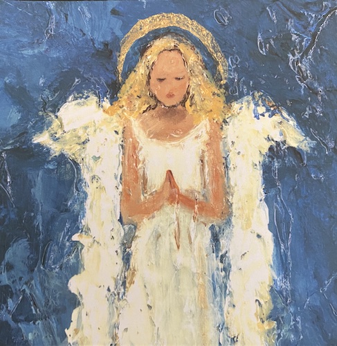 #17 White Angel Square Card by Chantal Littleton