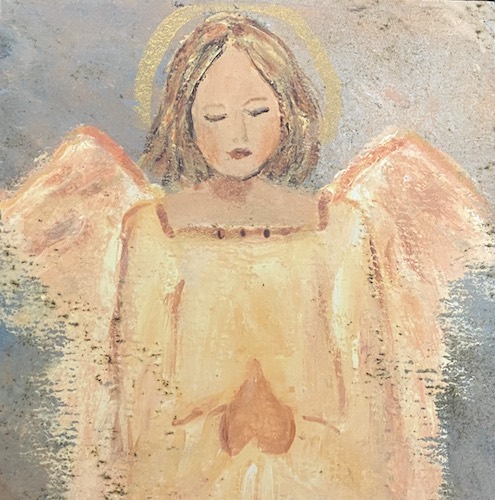 #27 Peach Angel Square Card by Chantal Littleton